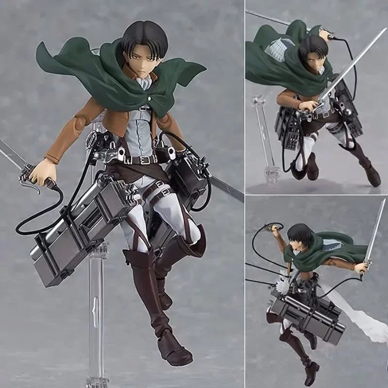 #207 Attack On Titan Eren Yeager Anime Figure #213 Shingeki no Kyojin Levi Action Figure #203 Mikasa Figure Model Doll Toys Gift
