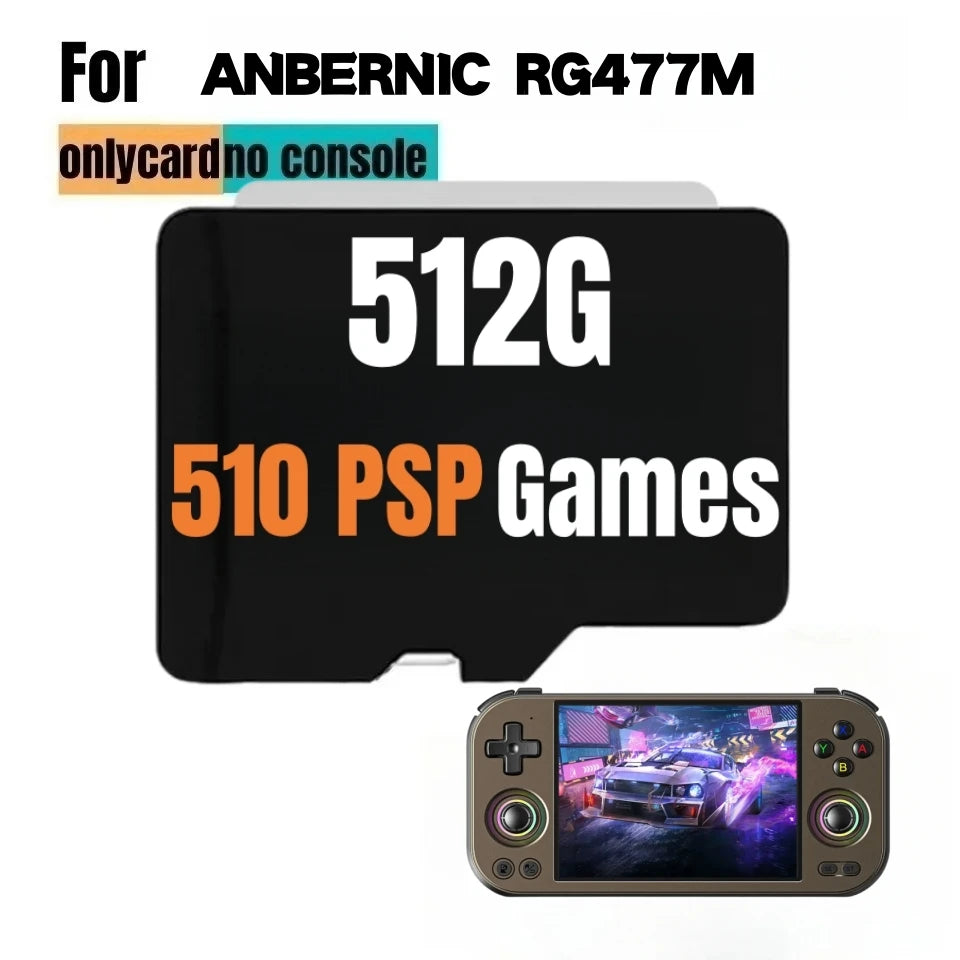 For ANBERNIC RG 477M TF Card Memory Card Preloaded Games 512GPSP Games Video Game Console Pre-install Retro Games Card RG477M