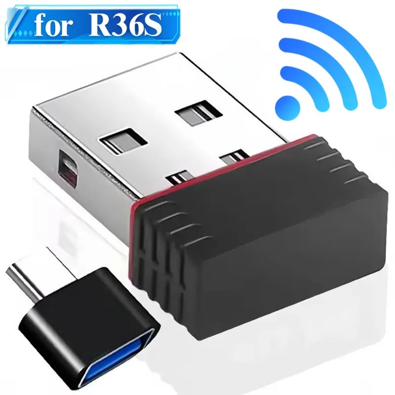 For R36S Game Console RTL8188FTV USB Dongles Wireless Small Network Card Type C OTG Adaptor for R36S/R36H Game Accessories