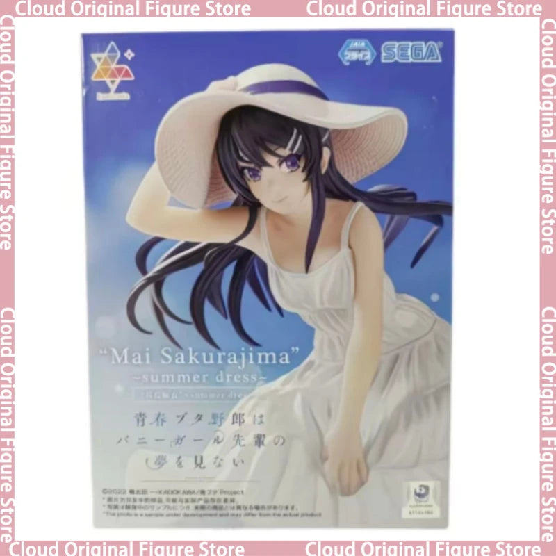 In Stock 100% Original Sega Luminasta Anime Aobuta Sakurajima Mai Summer Dress Pvc Anime FiguresCollectible Model Toys