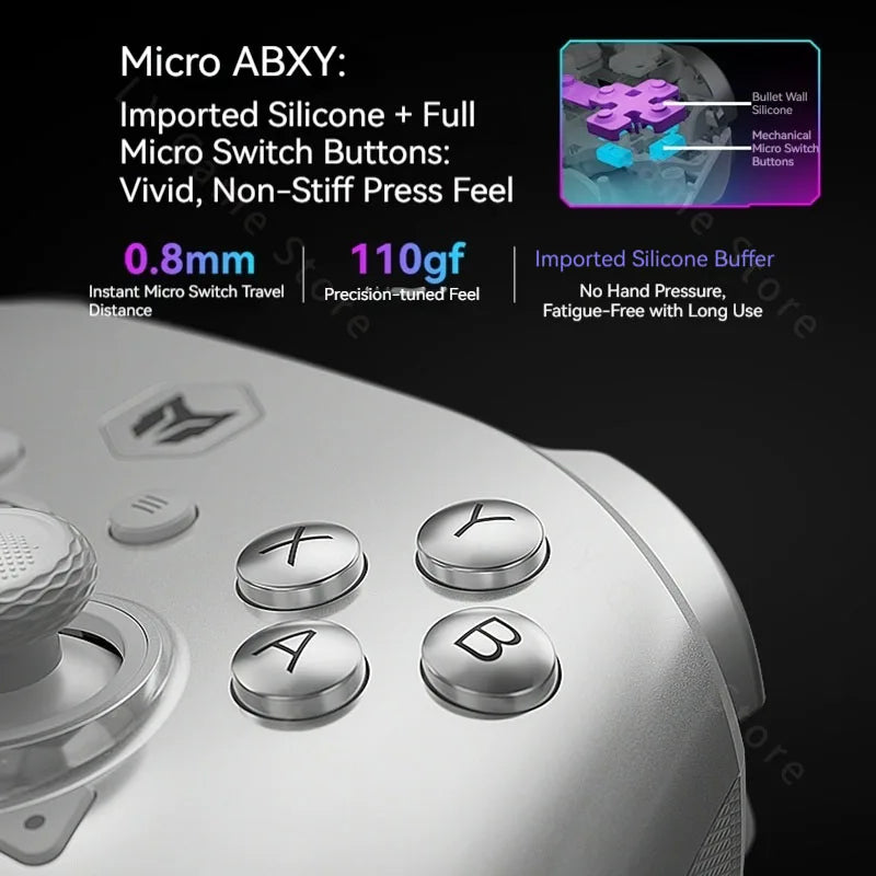 BIGBIGWON Rainbow3 Wireless Bluetooth Game Controllers With 1000mAh Battery Life Gamepads 3.5mm Audio Interface For PC Switch