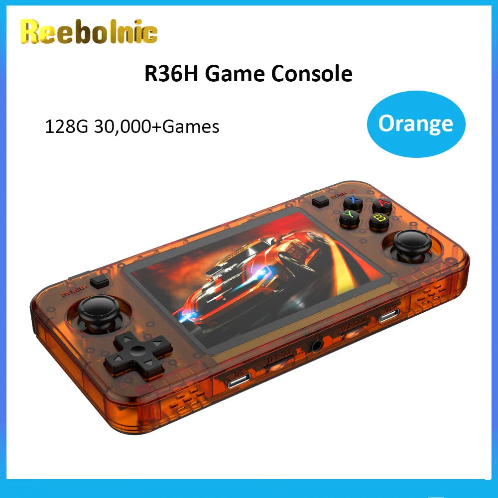 Reebolnic R36H Game Console 3.5Inch IPS Screen RK3326 3000mAh ARK OS System Portable Retro Video Game Console for Boy gift