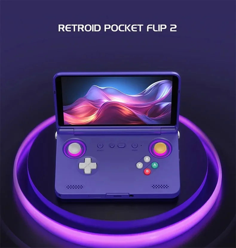 2025 Retroid Pocket Flip2 Retro Handheld Game Console Android13 5.5 Inch AMOLED Touch Screen Video Player Wifi Bluetooth PSP PS2