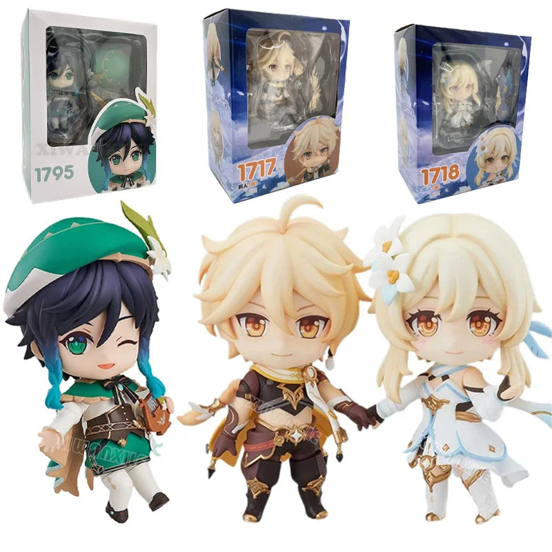 #1718 Traveler/Lumine Anime Figure #1717 Aether Action Figure #1795 Venti Figurine Adult Collectible Model Doll Toys Gifts 10cm