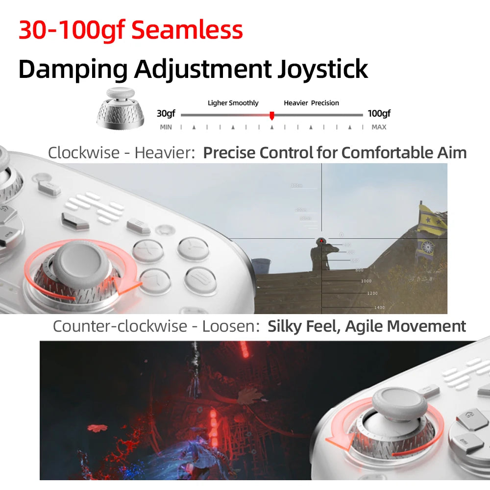 BEITONG KP70 Haptic Feedback Wireless Game Controller, Dual Auto-Sense Trigger, 6 Back Paddlesfor PC/Switch/iOS/Android/Steam
