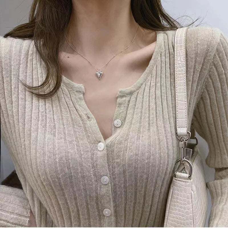 Vintage Gold Color Long Chain Drop Necklaces for Women Simple Metal Geometric Bead Tassel Choker Girls Party Aesthetics Jewelry