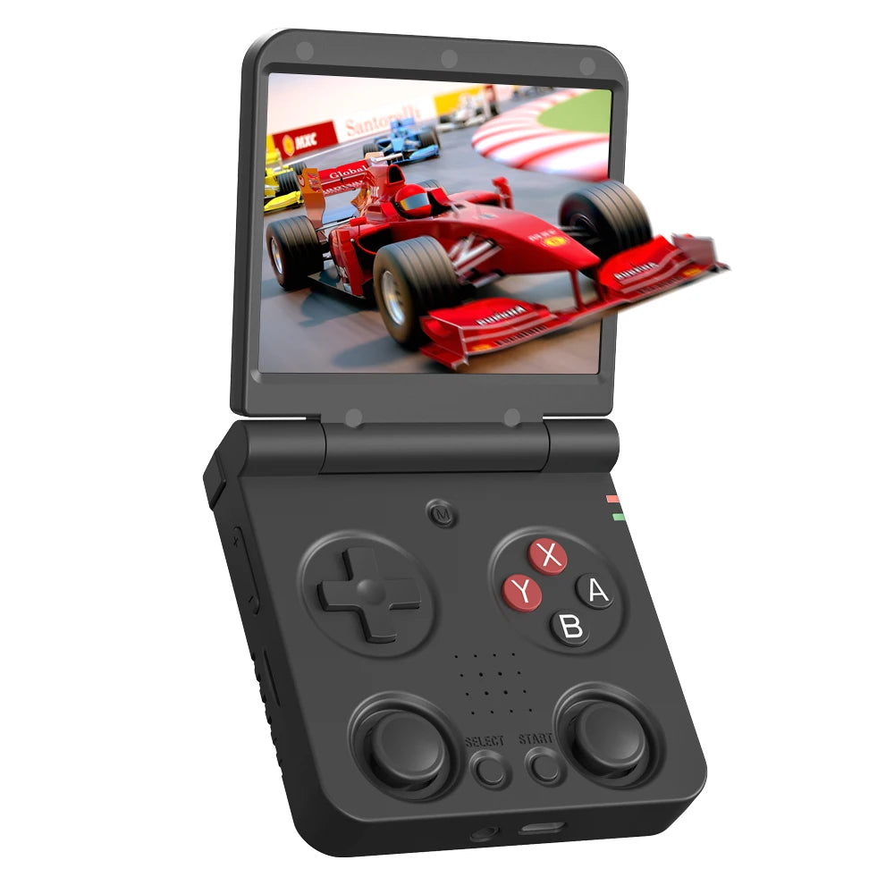 MIYOO Flip V2 Handheld Game Console 3.5''IPS Screen Retro Compact Portable Game Machine for On-the-Go Entertainment Players Gift