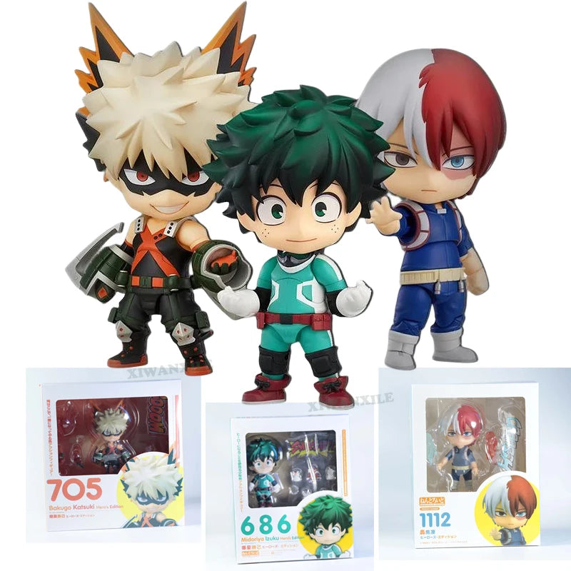 #686 My Hero Academia Midoriya Izuku Anime Figure #1112 Todoroki Shouto/Bakugo Katsuki Action Figure GSC Q Version Model Toys