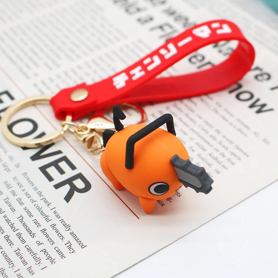 Chainsaw Man Keychains Cartoon Anime Keyrings Doll Pendant Keyholder Toys Accessories