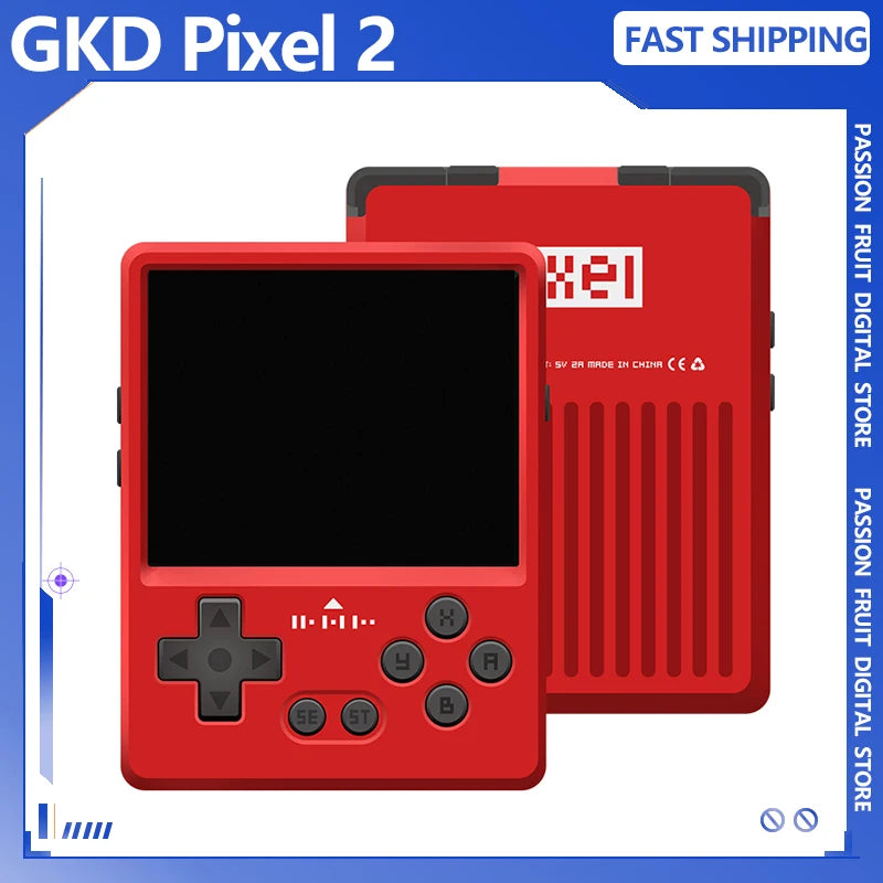 Gkd Pixel 2 Handheld Retro Game Console Portable Mini Game Player 2.4 Inch IPS RK3326S 640x480px Screen Nostalgia CNC Metal Body