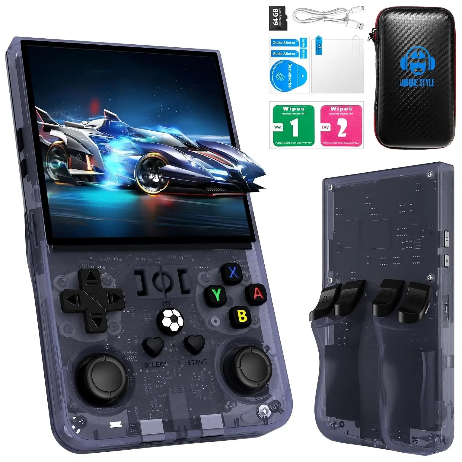 WUDS R36MAX Retro Handheld Game Console with 64G Built-in 18000+ Classic Games, Portable Hand Held Open Source Linux System