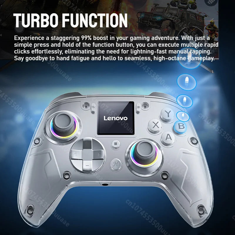 Lenovo X01 Smart Screen Wireless Gamepad Dual Hall Joystick Game Controller for Switch/2/Lite/OLED iPhone Android PS4 PC Steam