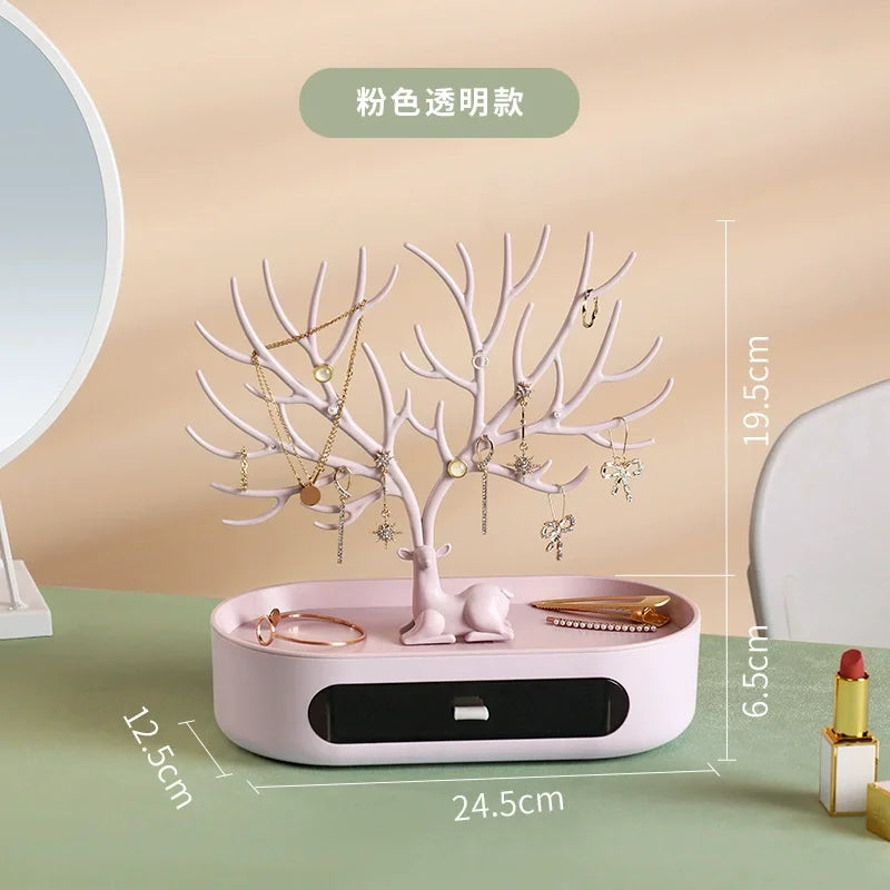 Jewelry Rack Antlers Earrings Necklaces Rings Display Bracelet Deer Jewelry Organizer Cases Stand Tray Tree Gifts for Women