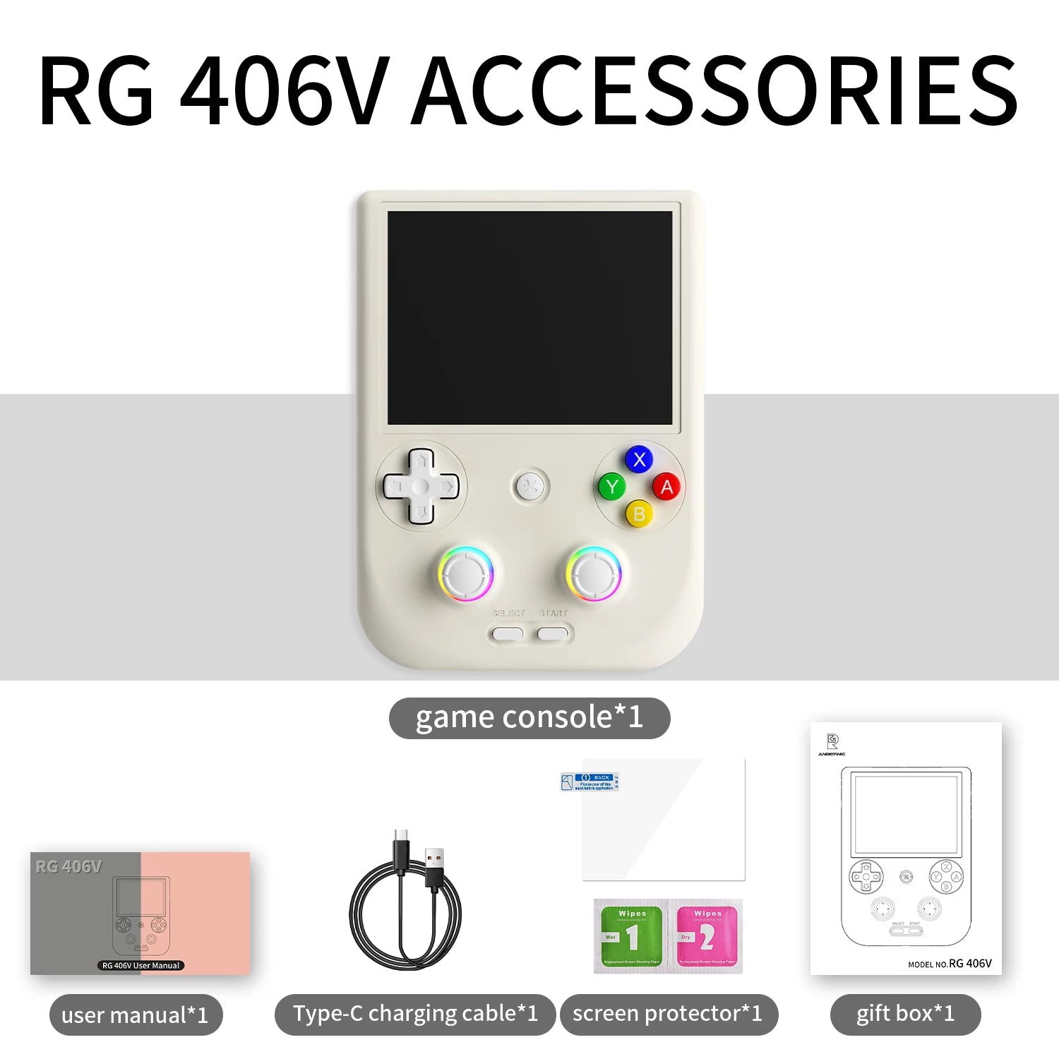 ANBERNIC RG406V Handheld Game Console RG 406V 4-inch IPS Multi-touch Screen Retro Game Player Android 13 5500mAh 1080p DP Output