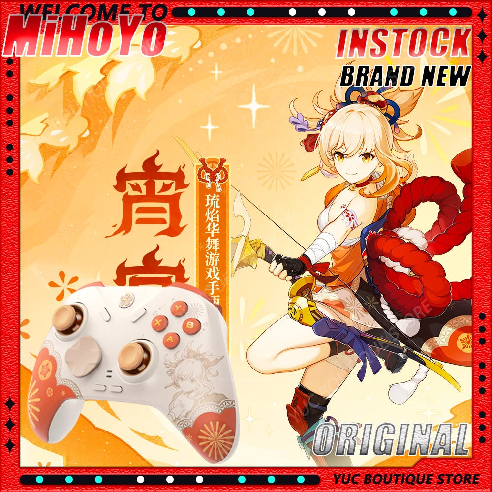 New [Genuine] MiHoYo GamePad Genshin Impact Yoimiya Controller Wireless Gift Box Charging Dock Anime Pendant Game ControllerProp