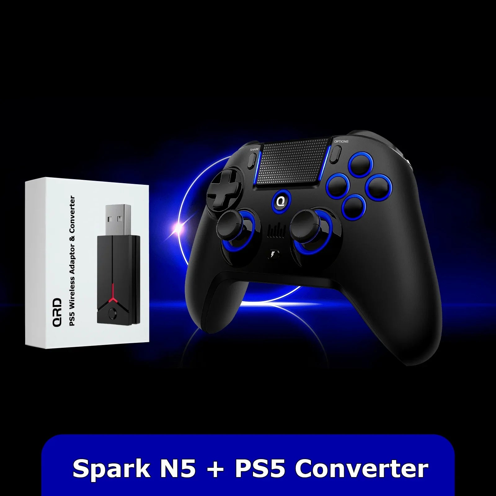 New Qrd Spark N5 Wireless Game Controller For ps5 Ps4 Ps3 Ios Android PC Hall Effect Vibration Effect Gamepad PlayStation 4 game