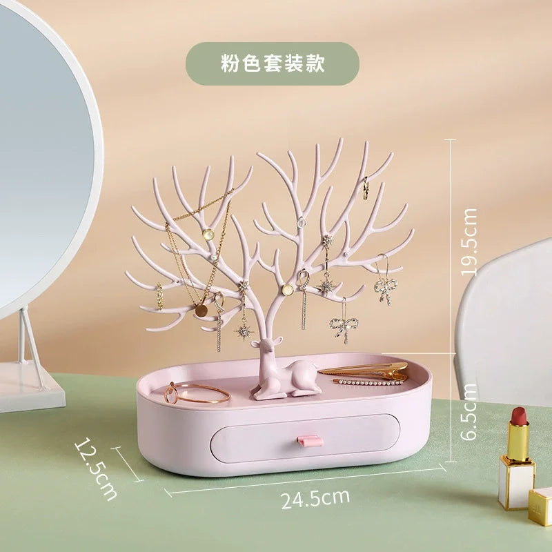 Jewelry Rack Antlers Earrings Necklaces Rings Display Bracelet Deer Jewelry Organizer Cases Stand Tray Tree Gifts for Women