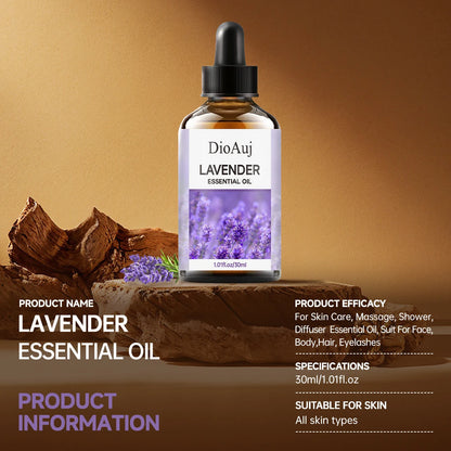 30ml/1.01fl.oz  LAVENDER Essential Oil  for Humidifier, Facial, Skin Care, Aromatherapy, Hair Care, Scalp and Body Massage