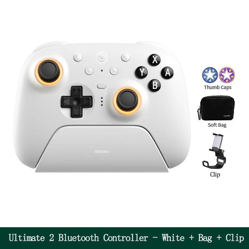 8BitDo Ultimate 2 Bluetooth Game Controller, Gamepad with TMR Joysticks & Hall Effect Triggers  for Nintendo Switch 2,PC,Windows