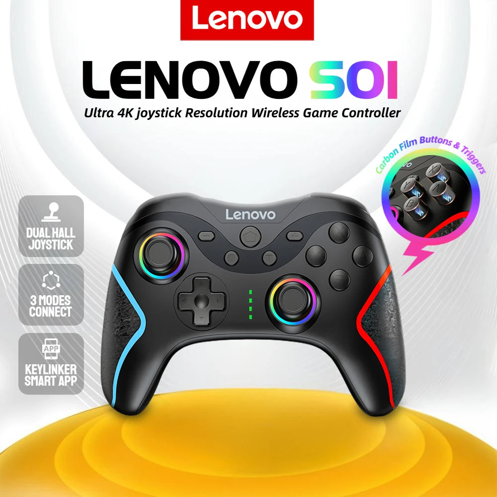 Lenovo S01 4K Joystick Resolution Bluetooth Gamepad for Switch/2/OLED/Lite/PC/iPhone/Android Mobile Phones Video Game Controller