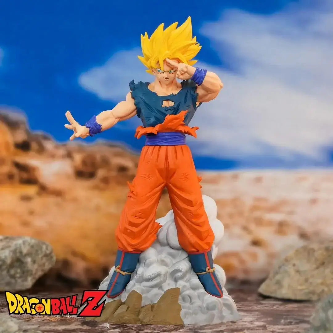 15cm/9.5in Anime Dragon Ball Z Figure Super Saiyan Goku Yuanqi Bullet Action Figures  Pvc Statue Collection Model Toys Gifts