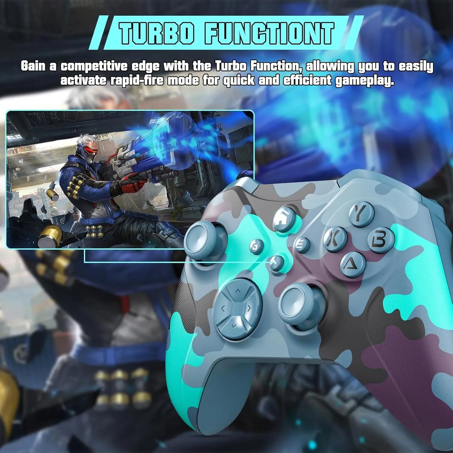 Game Controller for Xbox One S/X/Series S/X/PC Gaming Joystick W/ 6-Axis Gyro Sensor, Adjustable Vibration,TurboFunction Gamepad