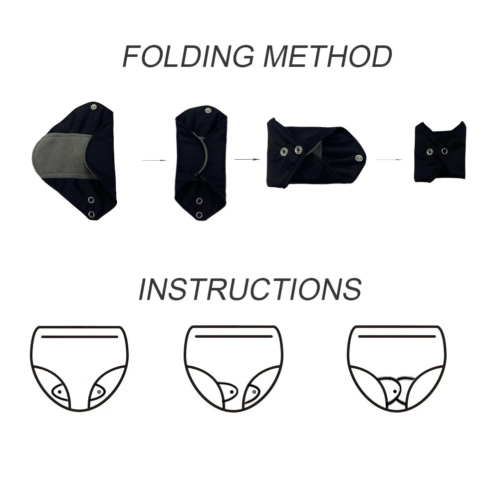 10 Piece Set Reusable Menstrual Pads for Women Washable Bamboo Charcoal Sanitary Napkins Eco-Friendly Cloth Period Pads