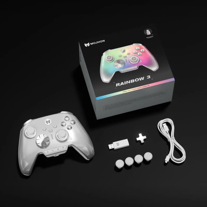 BIGBIGWON Rainbow3 Wireless Bluetooth Game Controllers With 1000mAh Battery Life Gamepads 3.5mm Audio Interface For PC Switch