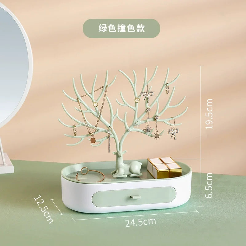 Jewelry Rack Antlers Earrings Necklaces Rings Display Bracelet Deer Jewelry Organizer Cases Stand Tray Tree Gifts for Women