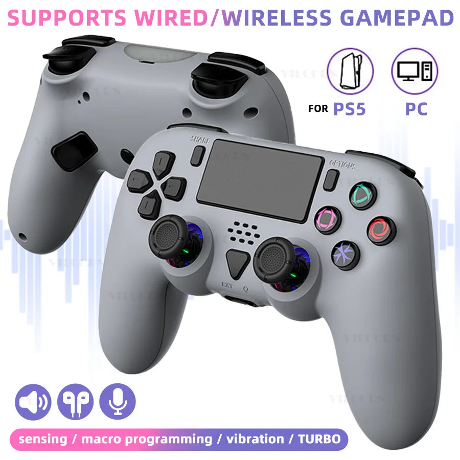 Wireless Gamepad for P5 Bluetooth-compatible Game Controller for P5/P5 Slim/P5 Pro Joystick with Macro Programming