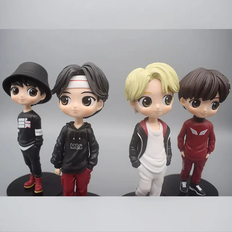 #!@ 7Pcs Kpop Star 15cm PVC Model Toy Action Bangtan Boys Groups BT21 Action Figures Doll BTS Celebrity Idol Set Fan Collection