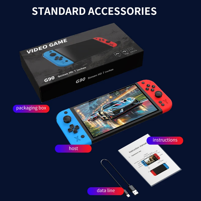 FLLAPT PSP 7-inch 64GB 4000mAh portable handheld G90 game console arcade suitable for PSP/PS1 retro TV game controller gift