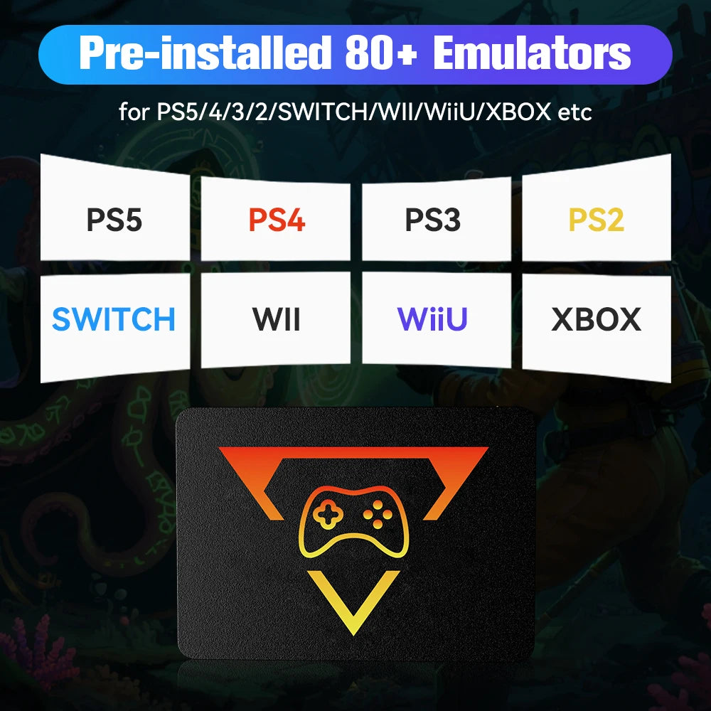 Playzone SSD 1TB&Game Consoles With 16191 3D&Retro Games 80+Emulators for PS5/PS4/XBOX/XBOX One/SWITCH 3 System in 1 for WIN PC