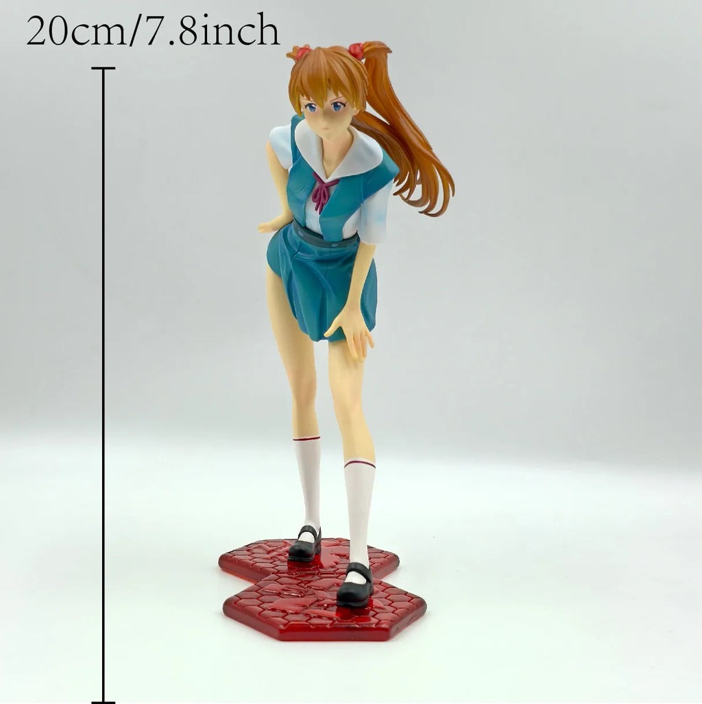 20cm 7.8 inch Anime Asuka Langley Soryu Action Figures Pvc Statue Desktop Ornamen Collection Statue Model Decoration Room Desk T
