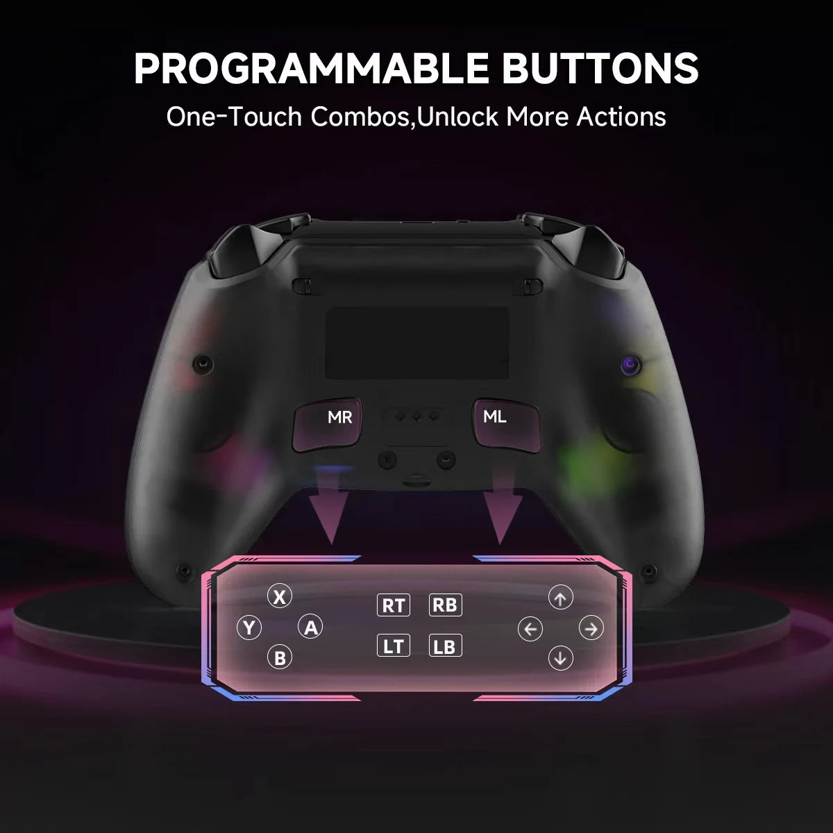 RGB Wireless Gaming Gamepad For PS5/ios/Android/PC Game Controller 3D Hall Effect Vibration Effect Gamepad PlayStation 5