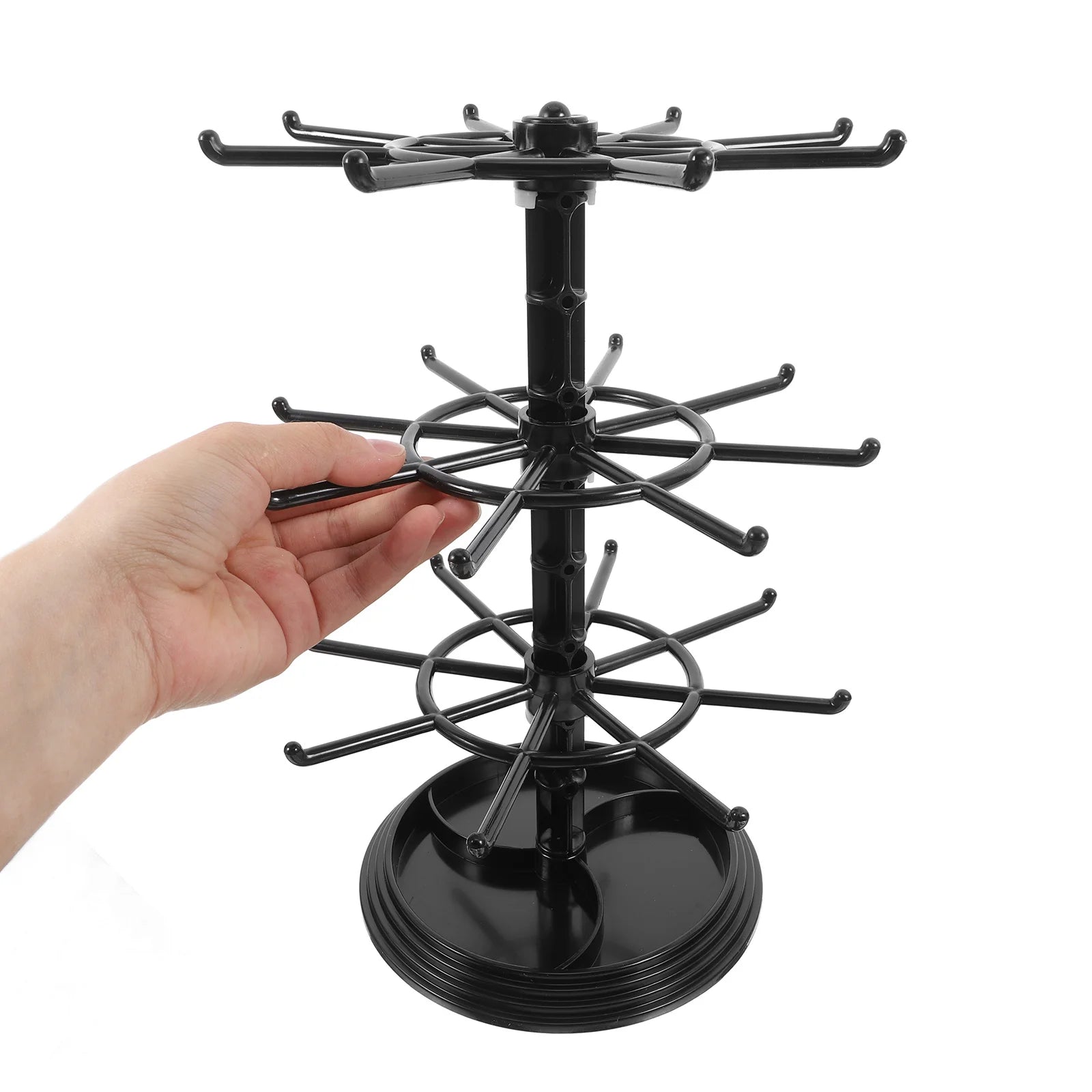 3 Tier Rotating Keychain Holder Stand Multifunctional Desk Organizer For Jewelry Necklace Earrings Watches Storage Rack Key