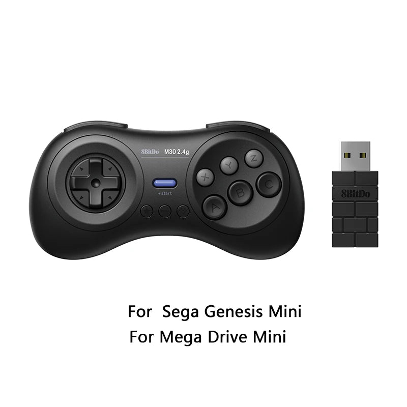 8BitDo for Gega Genesis Mini and Mega Drive Mini M30 2.4G Wireless Black and White Gamepad  Wireless Game Controller