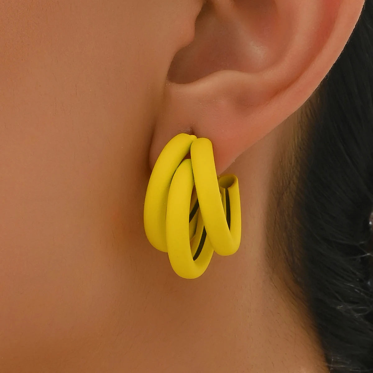 Elegant Gold Color Circled Hoop Earring for Woman Metal Elegant Vintage Geometric  Luxury Earrings Party Jewelry Gifts