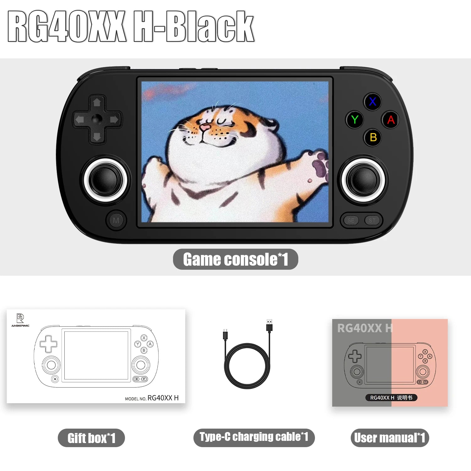 ANBERNIC RG40XX H 64 Bit Linux Retro Handheld Game Console 4.0'' IPS Screen Supports 5G WiFi Bluetooth RG40XXH HD-Support Output