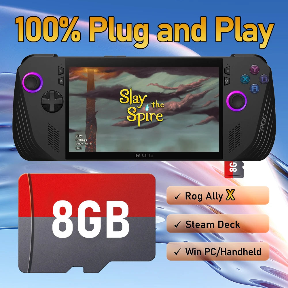 Retrobat Game Card with 3170 Games for ROG Ally/LEGION GO/AYANEO/OneXPlayer/Steam Deck Handheld Game Console/Windows PC for N64