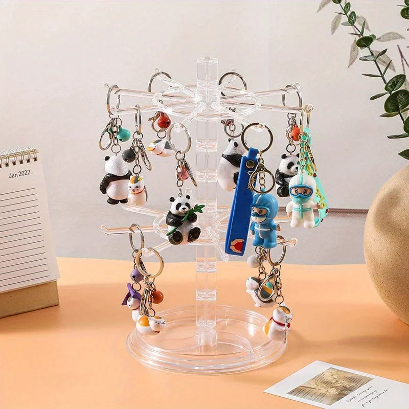 2 Tier Rotating Jewelry Display Stand, Necklace Holder, Jewelry Tree Stand, DIY Organizer for Bracelets, Necklaces, Watches