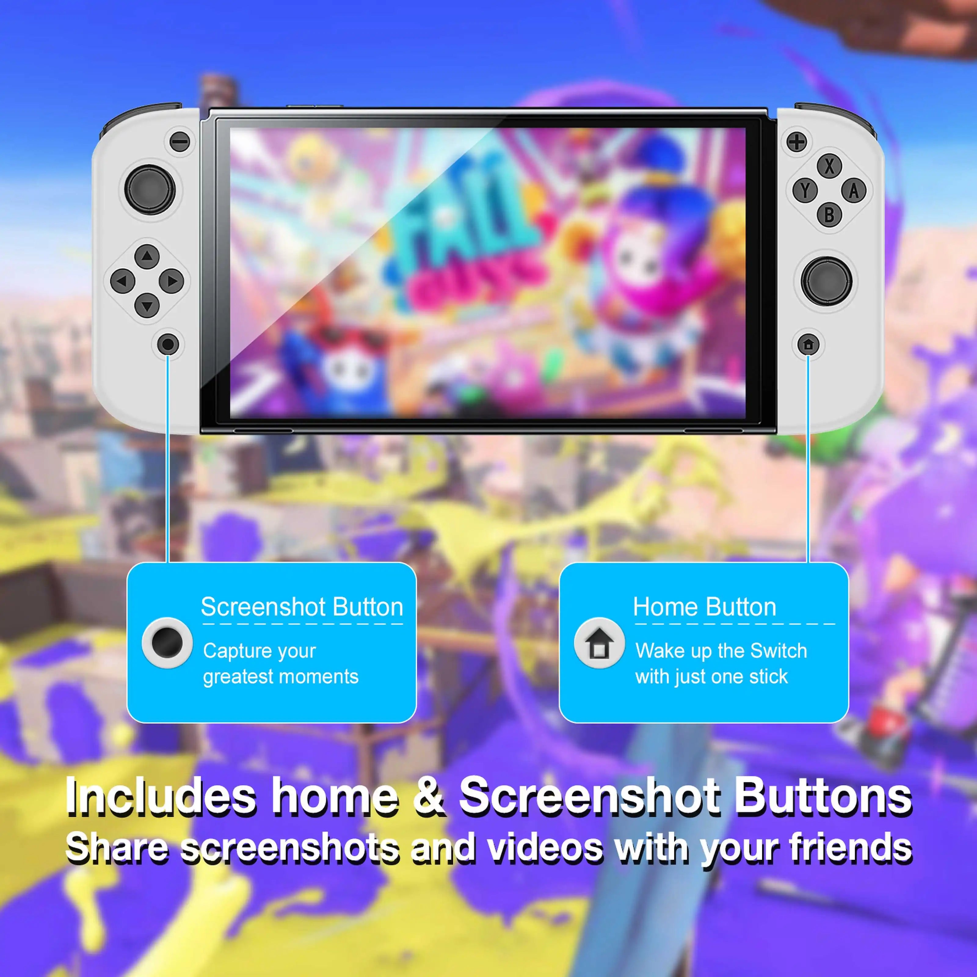 Works with Switch-J left and right game controllers, can be used with Nintendo Switch/OLE D, 2-in-1 extended controller grip