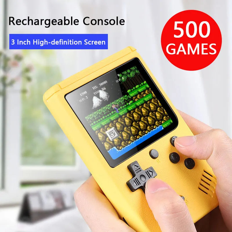 Portable Retro Mini Video Game Console 8-Bit Handheld Game Player Built-in 500 Games AV Out Game Console 3.0 Inch Color HD LCD