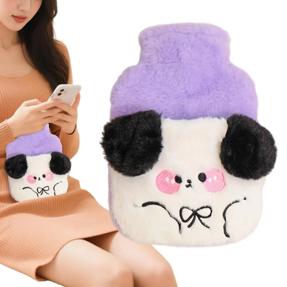 Hot Water Bottle Plush Hand Foot Warmer Heating Water Bottle For Women Men Student Child Menstrual Period Abdomen Neck Foot Hand