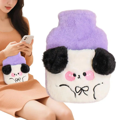 Hot Water Bottle Plush Hand Foot Warmer Heating Water Bottle For Women Men Student Child Menstrual Period Abdomen Neck Foot Hand