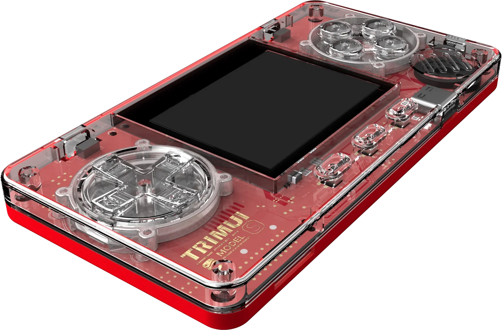 Trimui Model S Handheld Game Machine 2 Inch Ips Screen Mini Extremely Compact Nostalgic Handheld Card Machine Transparent Body