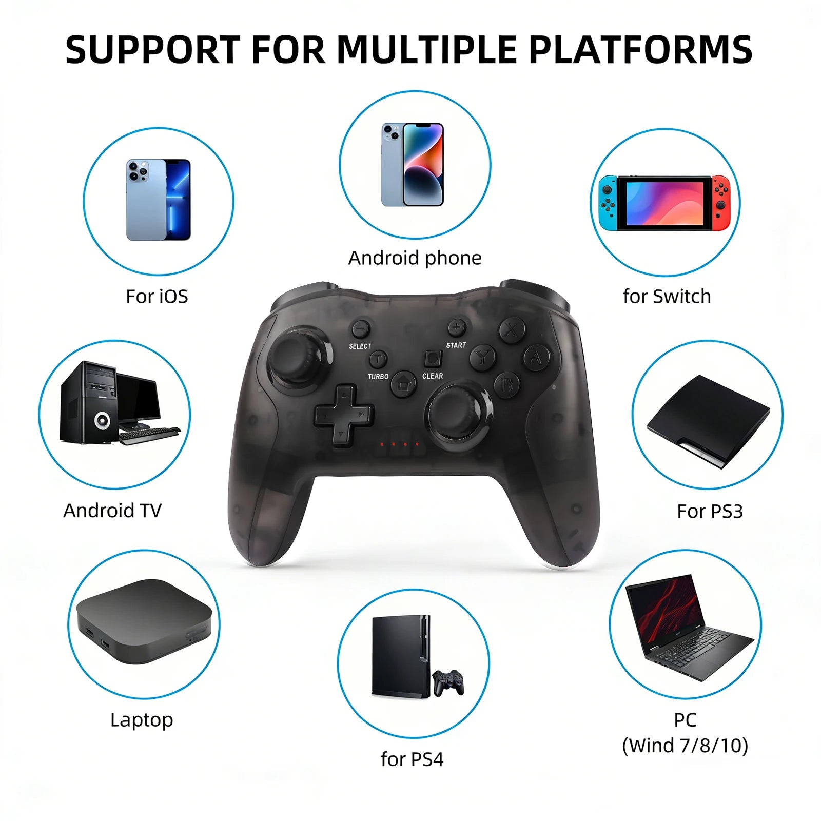 GAMINJA Gamepad For Switch PS4 Controller Bluetooth Gamepad Wireless Game Controller