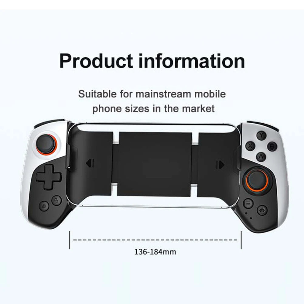 Cell Phone Gamepad Bluetooth-Compatible5.3 Macro Function Phone Game Controller for iPhone 15/14/13/iPad/iOS/Tablet/PC/Switch