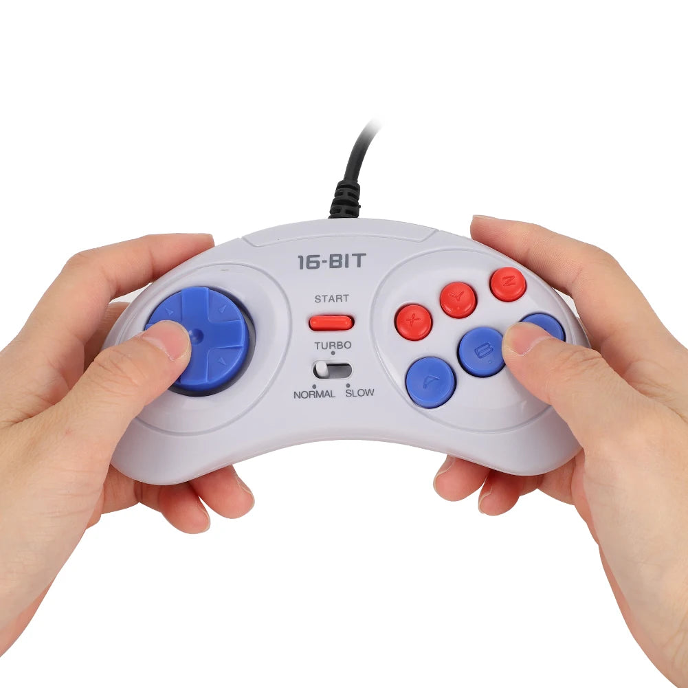 16Bit 9-Pin Mini Handheld Game Console Ergonomic Gaming Controller with Turbo function for Sega Game Controller Game Console
