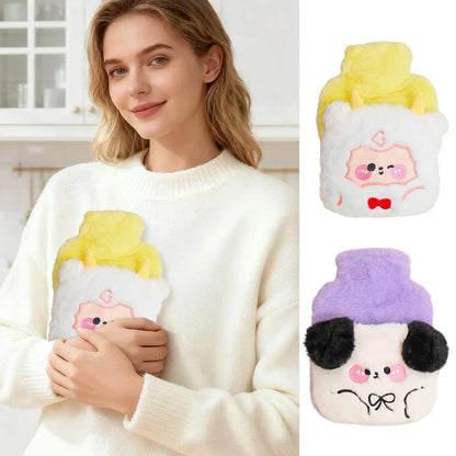 Hot Water Bottle Plush Hand Foot Warmer Heating Water Bottle For Women Men Student Child Menstrual Period Abdomen Neck Foot Hand